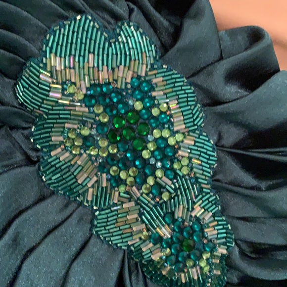 SOLD New PERFECT DRESS! TADASHI SHOJI emerald gown - Picture 6 of 6